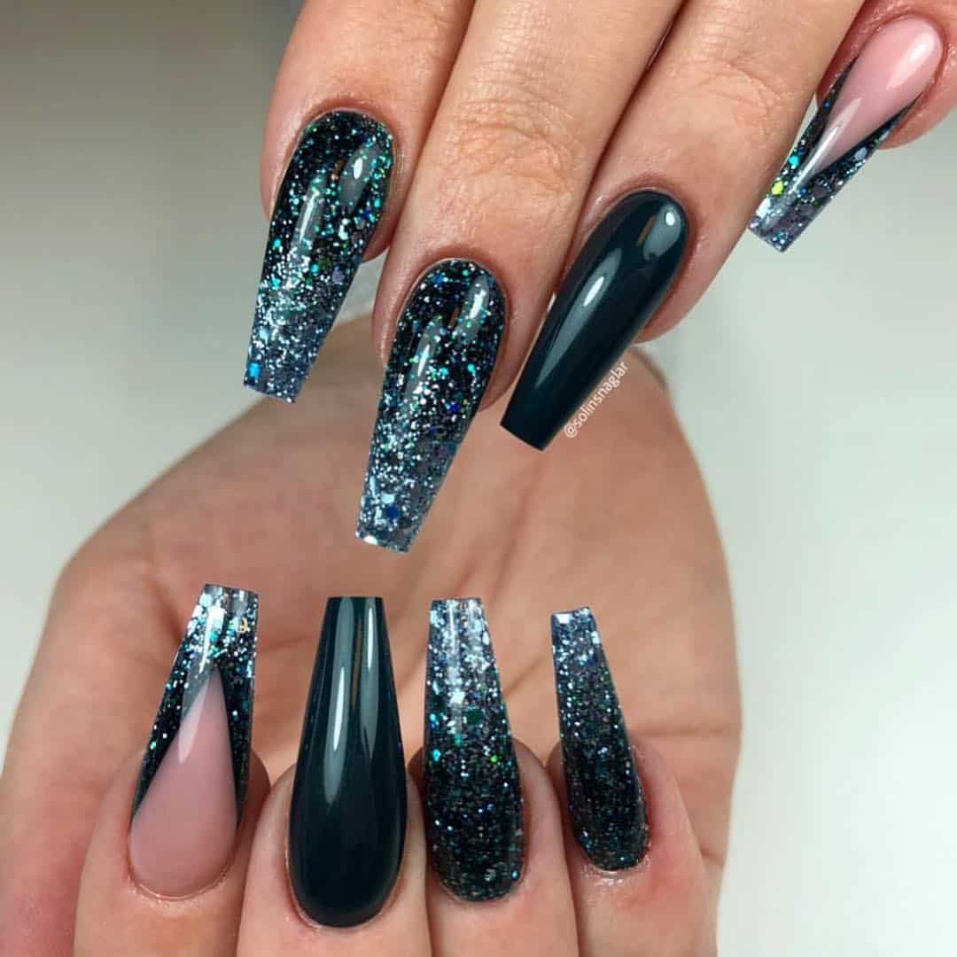 30 Creative Designs for Black Acrylic Nails That Will ...