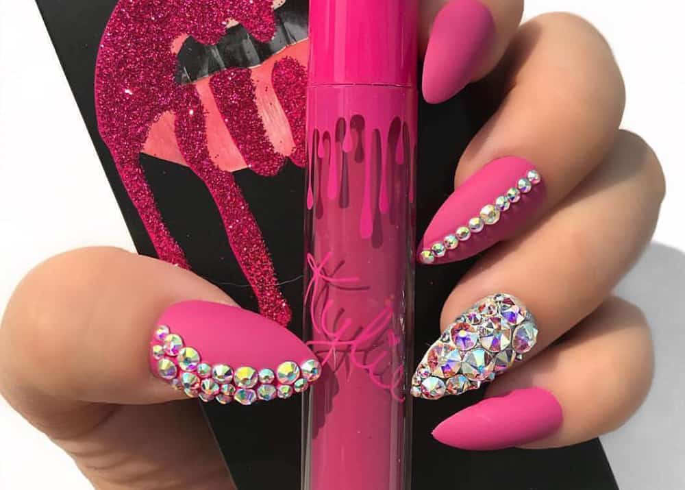 Hot Pink Press on Nails Medium Long KQueenest Thick Glue on Nails Medium  Coffin Nails Press on Fake Nails Long Nails for Women Square Nails Kit Neon  Pink Nails Stick on Nails