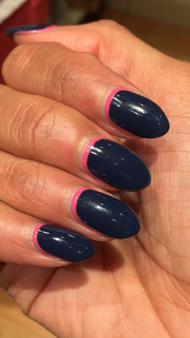 Ever spotted these kind of manicure? A Reverse Manicure is the reverse take on the Famous French and highlights the lower part of your nail known as the half moon. #reverse #manicure #nailart #naildesigns