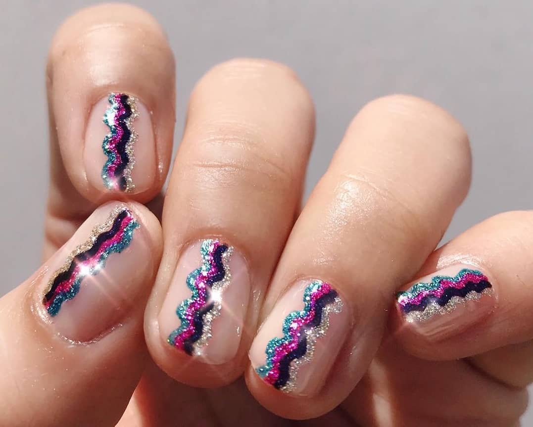 Negative Space Nails with Rainbow Effect