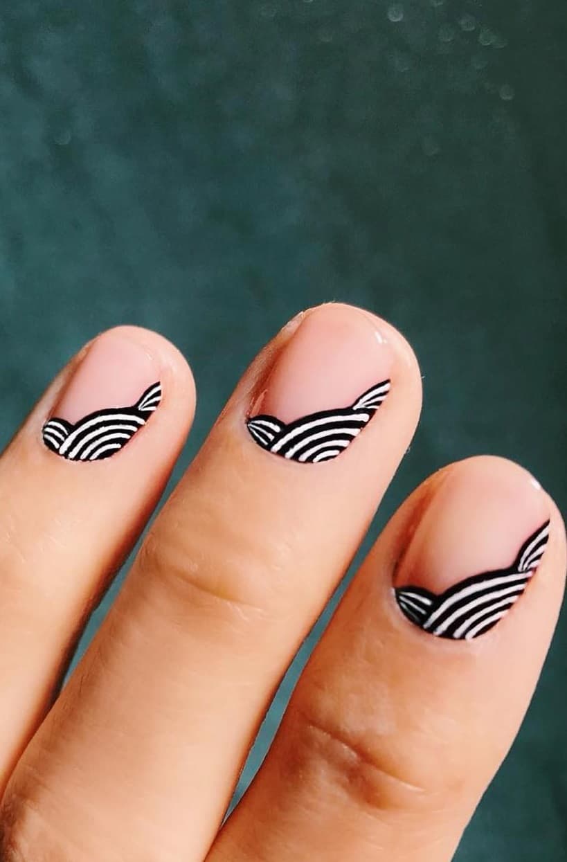 Negative Space Nails with Abstract Designs