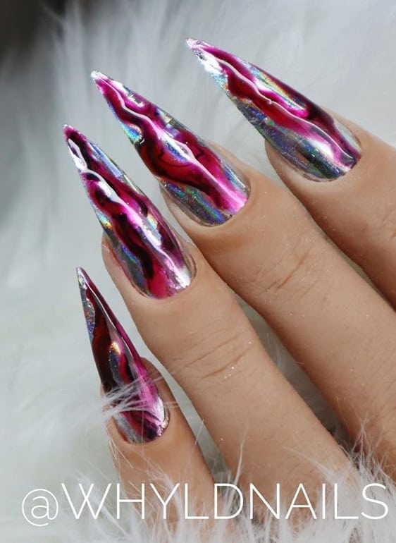 Amazing Pointed Nail Design to Have and Cherish - Chrome Nail Designs