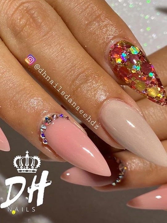 Glitters on Your Pointed Nails