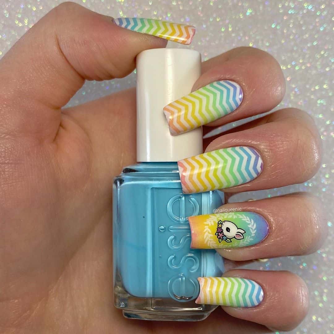 Create New Nails Design Ideas with the Chevron Pattern - Ombre Effect