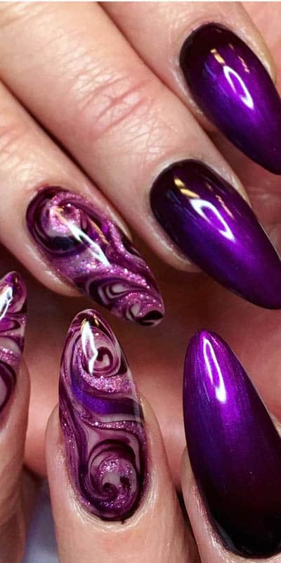 The post showcase 26 amazing purple nails ideas that will make your jaw drop. From glitter, jewels and gold to animal print and dots, there's something for everyone in these stunning designs. Choose a perfect purple manicure and then find out which of the designs you'll be trying on! #purplenails #purplenailart #purplenaildesigns #purpleacrylicnails