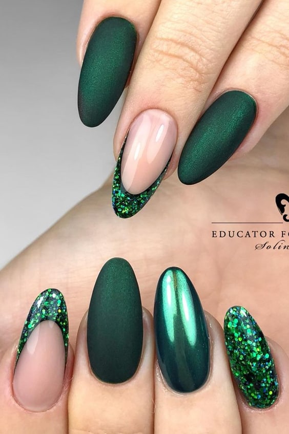 Green Chrome Nails
