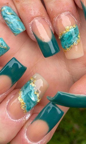 Marble Emerald Green With Gold Foils