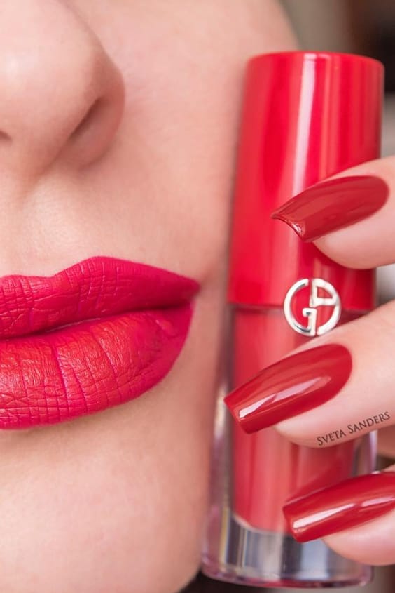Perfect Matching Red Lipstick And Nail Polish