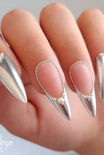 Chrome Silver Nails