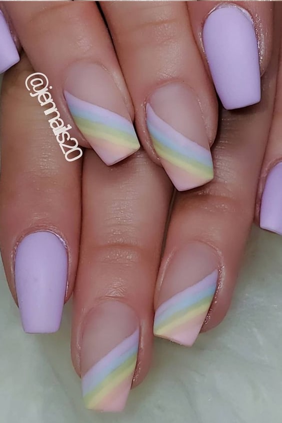 Pastel Rainbow Nails