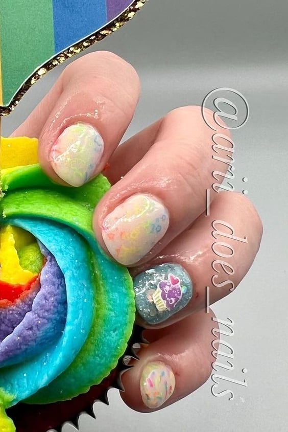 Subtle Rainbow Nails