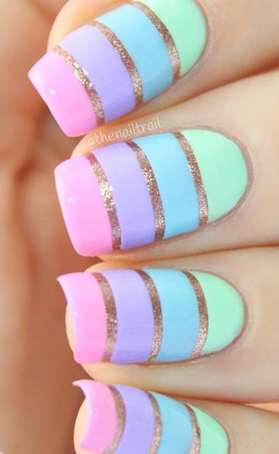 Pastel Colors With Rose Gold Strips