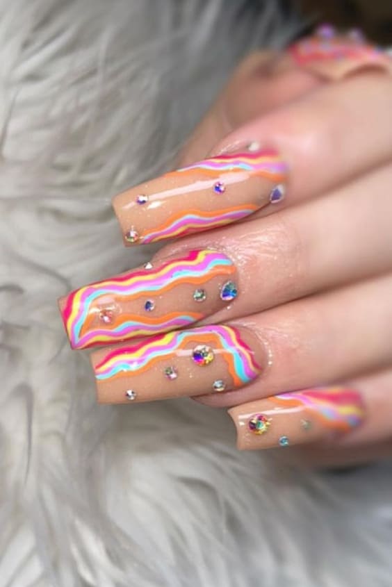 Colorful Square Nails