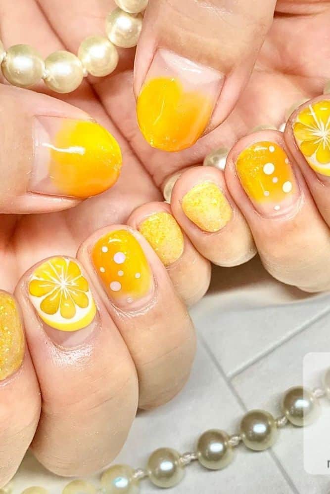 Citrus Burst - 19 Fashionable Summer Nail Designs You Won't Want to Miss