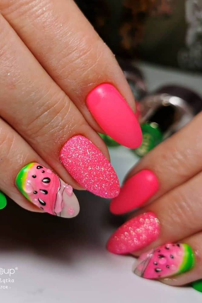 Watermelon Delight - 19 Fashionable Summer Nail Designs You Won't Want to Miss