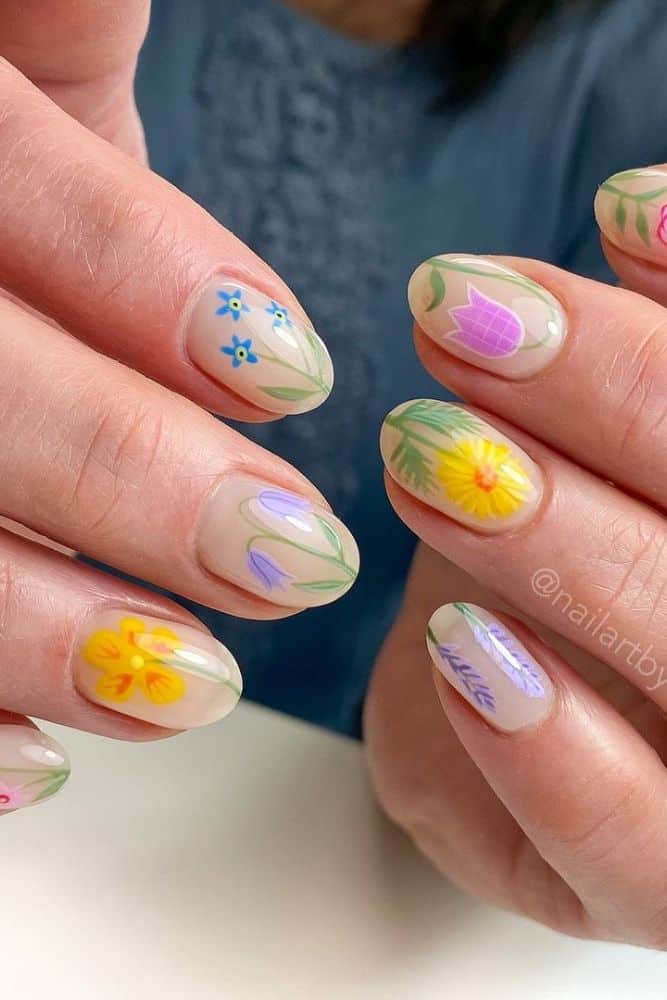 Floral Garden - 19 Fashionable Summer Nail Designs You Won't Want to Miss
