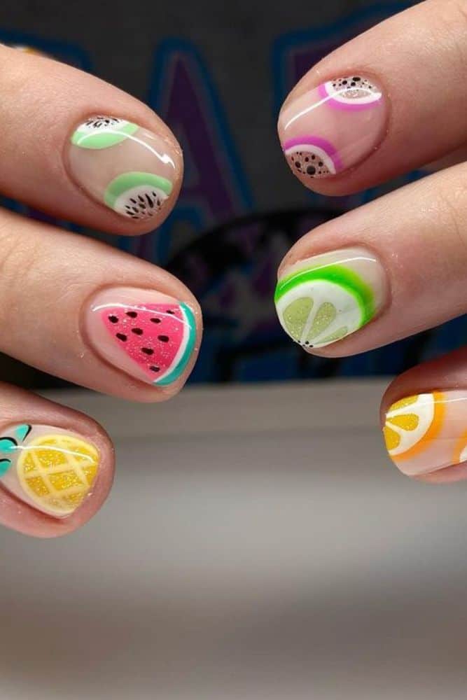 Fruit Fiesta - 19 Fashionable Summer Nail Designs You Won't Want to Miss