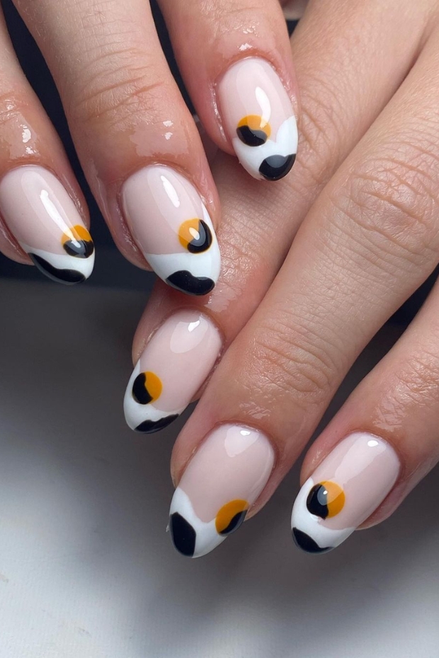 Stay Fashionable with 24 Short Nail Inspirations That Scream Style - Abstract Strokes: A Painterly Touch