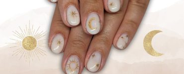 16 Exquisite Gold Sun and Moon Nail Art Inspirations