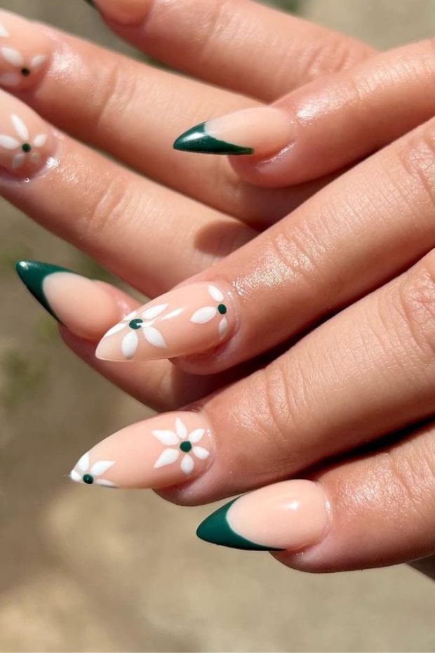 Discover 20 stunning French tip nail designs that stand out from the crowd! From elegant emerald green to deep dark green, these manicure ideas are sure to inspire your next nail art adventure. #FrenchTips #NailDesigns #NailInspiration #ManicureIdeas
