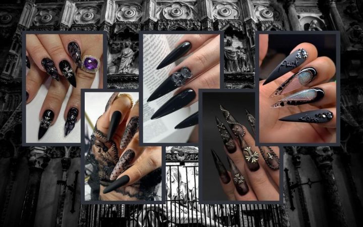 Get inspired by these 25 stiletto goth nail designs! From dark and dramatic to long and simple short, these gothic ideas are perfect for nail art enthusiasts. #gothicnails #nailinspo #nailartideas