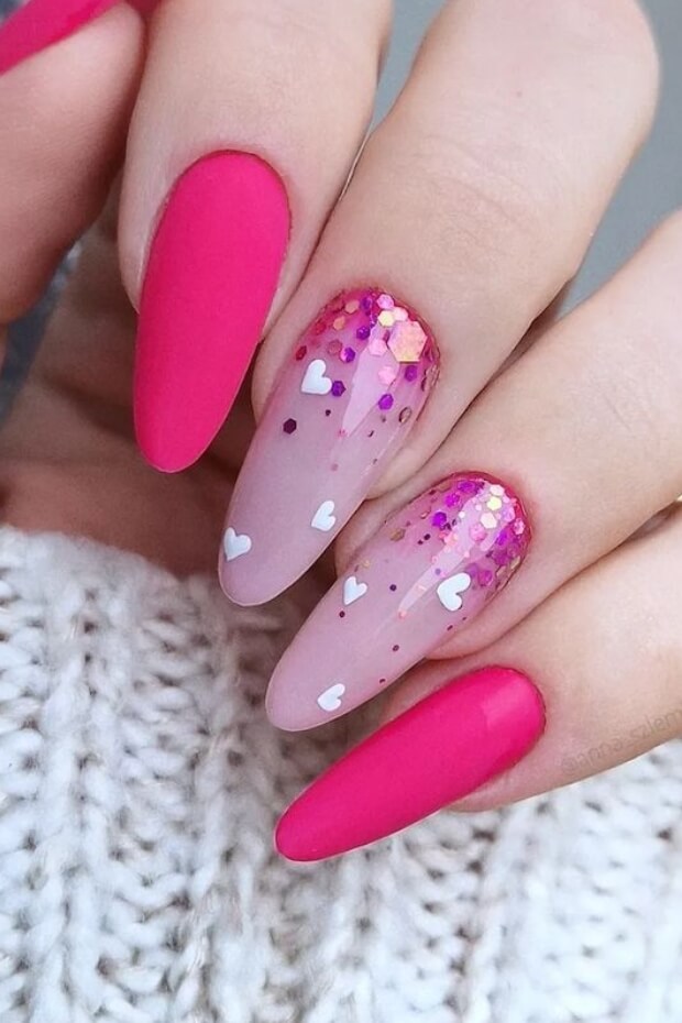 Pink and white with hearts and stars