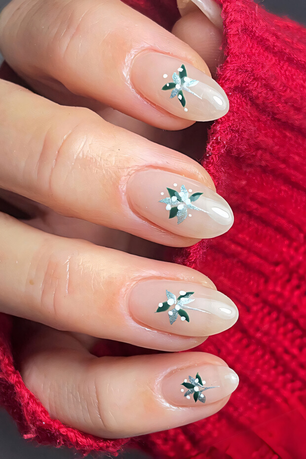 Ombre Nude Nails with Delicate Florals