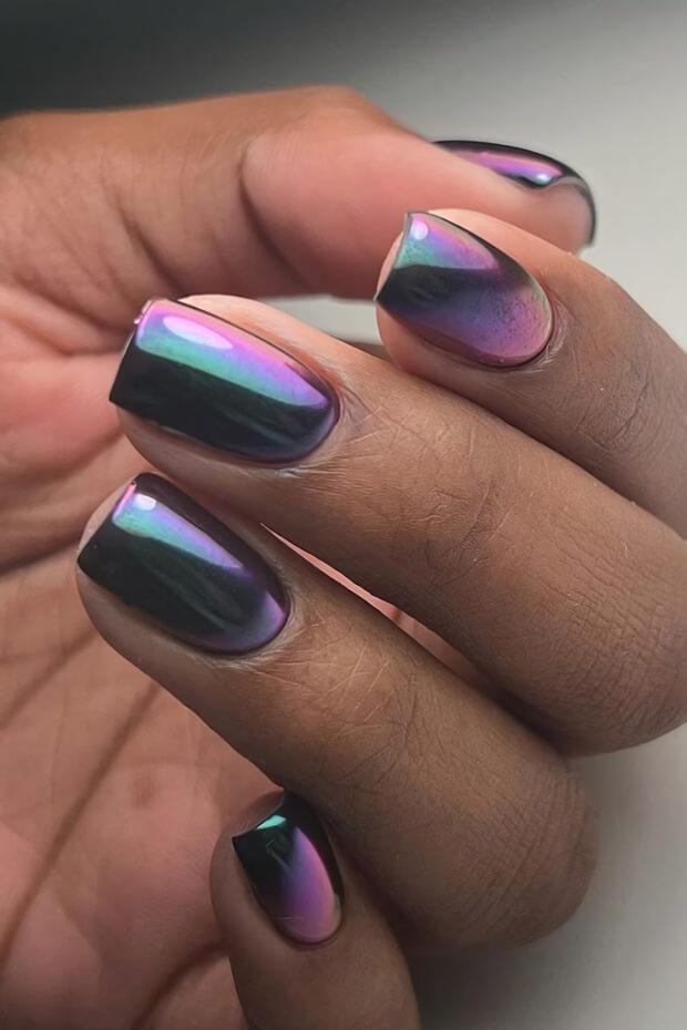 Vibrant chrome design with purple and pink hues