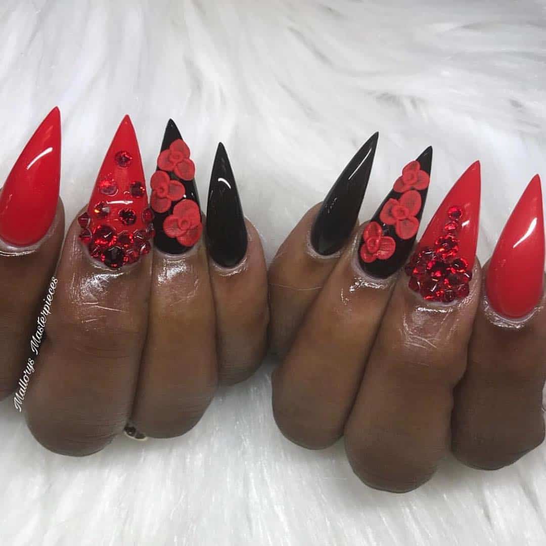 Black and Red Nail Designs