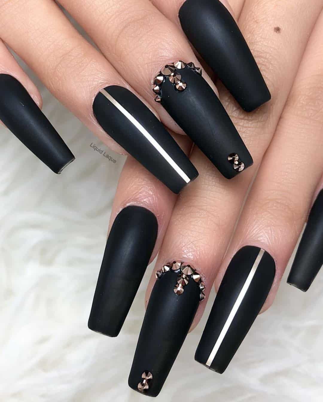 Creative Designs for Black Acrylic Nails